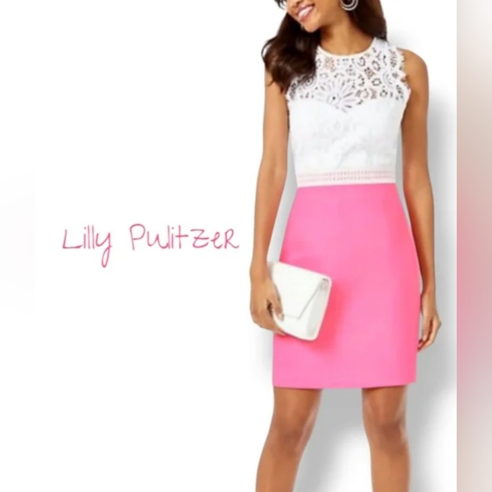 NWT $268 Lilly Pulitzer SHARICE STRETCH LINED SHIFT DRESS, LILLYS CORAL Sz 16